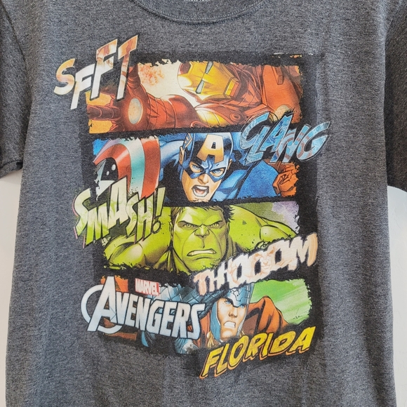 💕 Marvel Avengers Gray Graphic Tee Size XL 14-16 - Picture 5 of 8